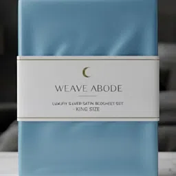 Weave Abode Blue 300 TC Bedsheet With 2 Pillow Covers image 5