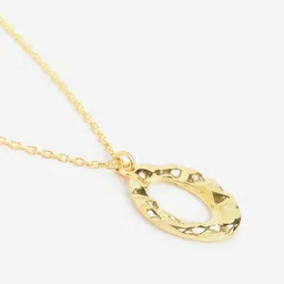 DressBerry Gold-Plated Oval Pendant with Chain image 3