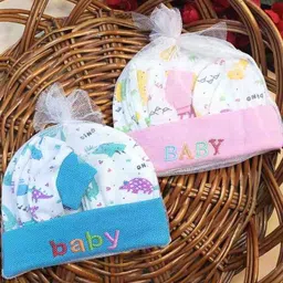 GARCY Baby Unisex Multi-Color Caps, Gloves & Socks Combo Set of 4 image 3