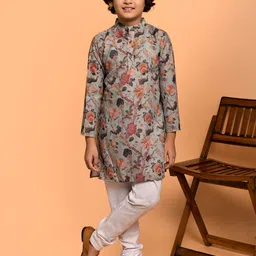 PRINTCULTR Boys Floral Printed Regular Kurta with Pyjamas image 5