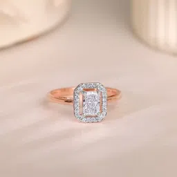 GIVA Rose Gold Magnum Solitaire Diamond Ring-image-20