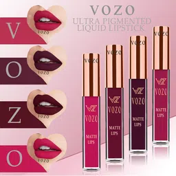 VOZO Set Of 4 Matte Lips Liquid Lipstick 4 ml Each Shade 101-102-103-105 image 1