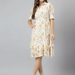 Latin Quarters Floral Print A-Line Dress-image-6