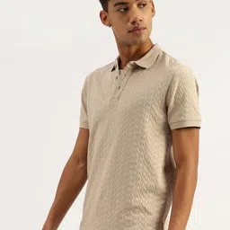 United Colors of Benetton Men Self Design Polo Collar T-shirt image 5