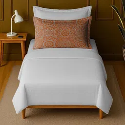 MAYFAIR HOMES LONDON White Pure Cotton 120 TC Single Bedsheet Set 1.52cm X 2.24cm-image-20