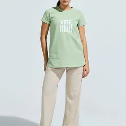 DOMIN8 Women Typography Print Cotton Longline Top image 5