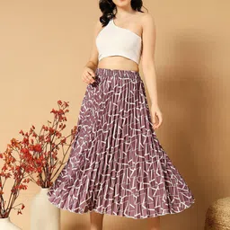 OTABU Pleated A-Line Midi Skirt image 2