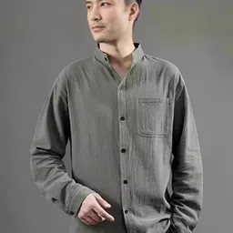 StyleCast x Revolte Men Solid Mandarin Collar Casual Shirt-picture-15