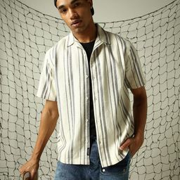 Hubberholme Men Classic Spread Collar Relaxed Fit Textured Fabric Casual Shirt-picture-14