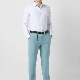 Van Heusen Men Textured Slim Fit Formal Trousers image 5