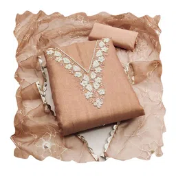 Ishin Embroidered Unstitched Dress Material image 3