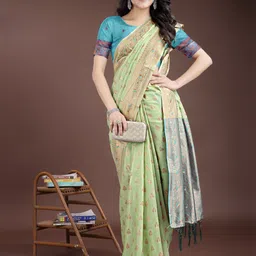 LeeliPeeri Designer Ethnic Motifs Printed Zari Saree image 2
