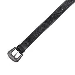 Celtic Unisex Textured Leather Tang Belt image 2