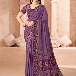 DIVASTRI Ethnic Motifs Poly Crepe Saree image 1