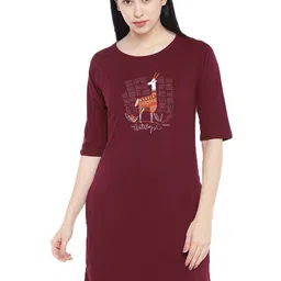 Moda Rapido Print T-shirt Dress-image-77