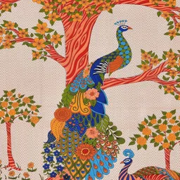 HOMELINE Red & Peach-Coloured Printed Cotton144 TC King Bedsheet Set 2.286 mx 2.62 m image 2