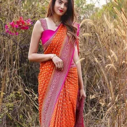 Anouk Woven Design Zari Kanjeevaram Saree image 3