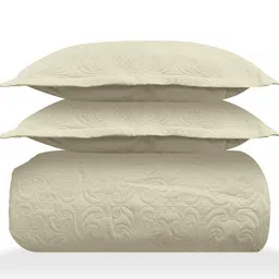 LABHAM Beige Quilted 300 GSM King Bed Cover image 3