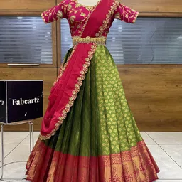 fabcartz Embroidered Semi Stitched Lehenga Choli-picture-21