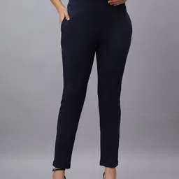 Mammas Maternity Women Relaxed Straight Leg Slim Fit High-Rise Maternity Trousers-image-64