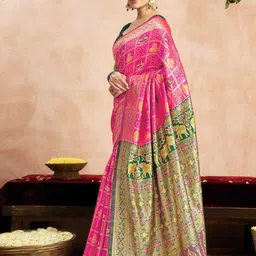SANISA Woven Design Zari Silk Blend Handloom Saree-picture-36