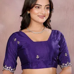 LeeliPeeri Designer Embellished Embroidered Silk Blend Heavy Work Saree image 3