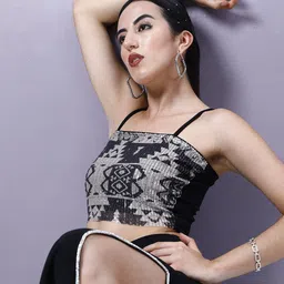 Shally Bhasin by Athena Women Embellished Sequin Fitted Crop Top-picture-14