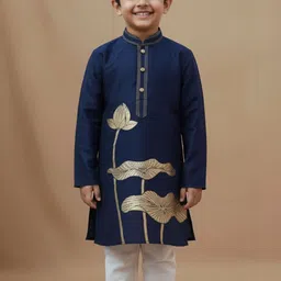 Lagorii Boys Ethnic Motifs Printed Regular Kurta with Pyjamas image 4