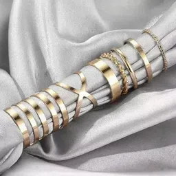 TheVineGirl Women Set of 8 Gold-Plated Ring Set image 5