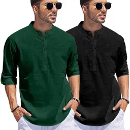 Bellstone Men Multi Cotton Solid Casual Shirts-image-7