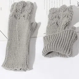 Bold N Elegant Women Knitted Fingerless Winter Gloves-picture-21