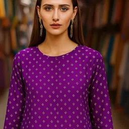 JANOI Women Ethnic Motifs Printed Regular Kurta with Palazzos image 2
