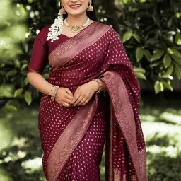 Moda Rapido Woven Design Zari Silk Blend Handloom Banarasi Saree-picture-33