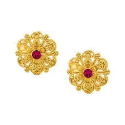 DIVASTRI Gold-Plated Floral Shaped Studs image 3