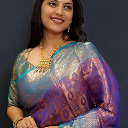 SILKWEAR Woven Design Zari Silk Cotton Kanjeevaram Saree-picture-35