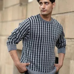 Powerlook Men Striped Pullover-image-32