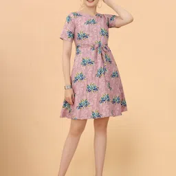 Moda Rapido Floral Print Crepe Fit & Flare Dress image 1
