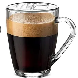 sv enterprise Pack of 3 Glass Crystal Clear Plane Glass Tea Cup with Heavy Base and Convenient Solid Handle Cup Set for Tea, Coffee, Latte, Hot Chocolate and More Hot Drinks 300ml Pack of (3 pcs.) image 1