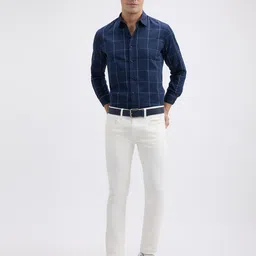 Pepe Jeans Men Spread Collar Windowpane Checked Cotton Casual Shirt-image-63