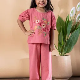 Readiprint Girls Floral Embroidered Top & Trousers-picture-22