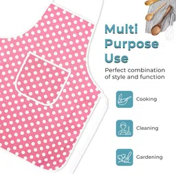 HOMESTIC 3-Pcs Pink Printed Waterproof Apron With Front Pocket image 2
