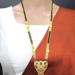 COLOUR OUR DREAMS Gold-Plated Brass Artificial Stones & Beads Mangalsutra-picture-11