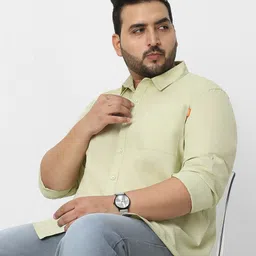 Urbano Plus Regular Fit Long Sleeves Pure Cotton Casual Shirt-image-6