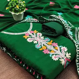 Peachmode Embroidered Unstitched Dress Material-picture-18