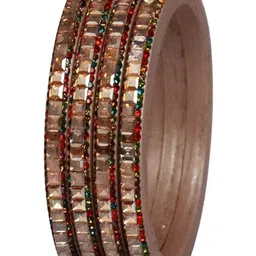 TAJ BRIDAL STORE Set Of 4 Kundan Studded Lac Rajasthani Bangles-picture-26