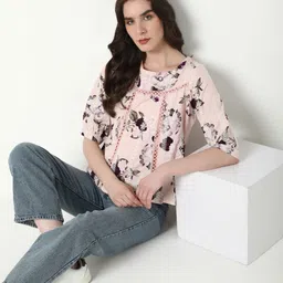 SHOWOFF Women Floral Printed Puff Sleeve Top-image-99