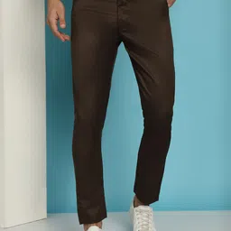 Indian Needle Men Relaxed Tapered Fit Easy Wash Chinos Trousers-image-53