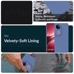 SPRIG Solid Printed Vivo V50 5G Back Case Mobile Accessories image 3