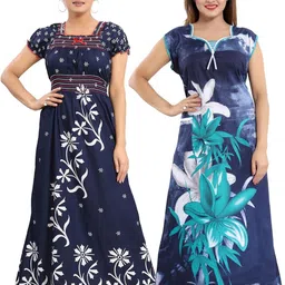 Inner Beats Pack Of 2 Cotton Blend Nightdress-picture-27