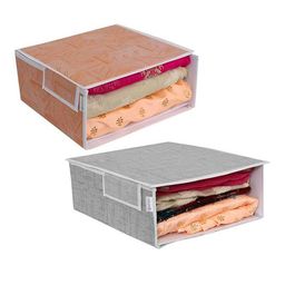 prettykrafts Grey & Orange 2 Pieces Printed Reusable Multi-Utility Organisers-picture-26